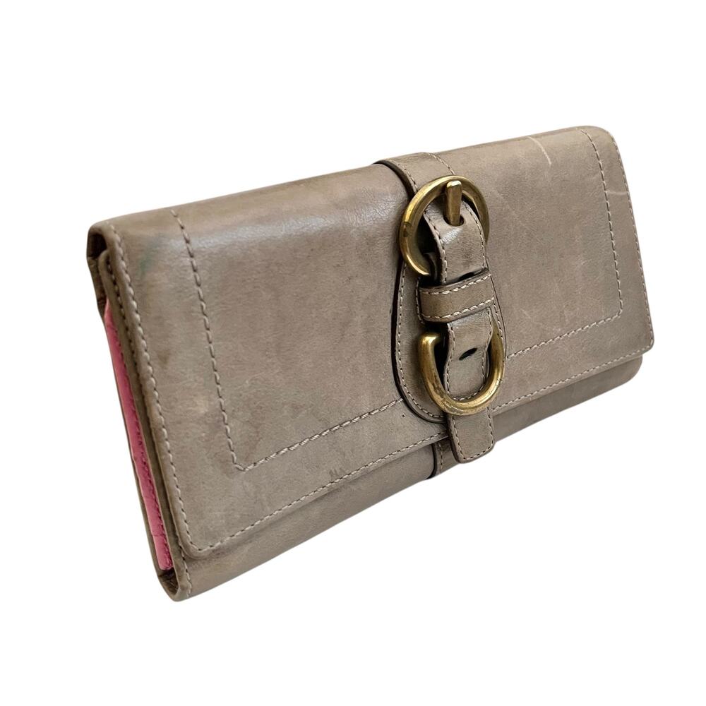Coach Legacy Gray Garcia Leather Brass Buckle Long Slim Envelope Wallet #41832 - Picture 9 of 10